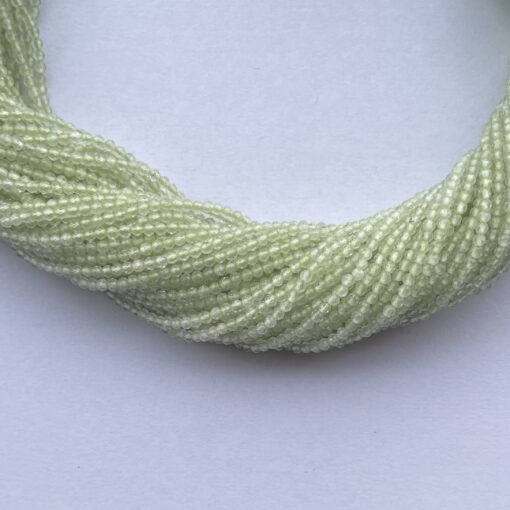 2mm Natural Micro Green Prehnite Stone Faceted Beads Strand