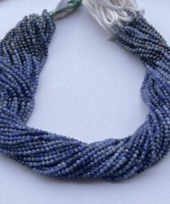 2mm Natural Micro Blue Sodalite Stone Faceted Beads Strand