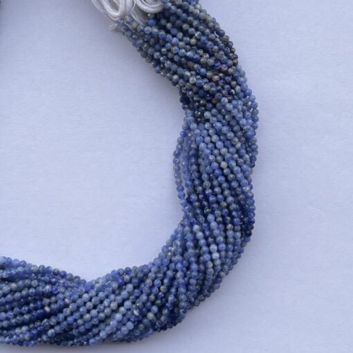 2mm Natural Micro Blue Sodalite Stone Faceted Beads Strand