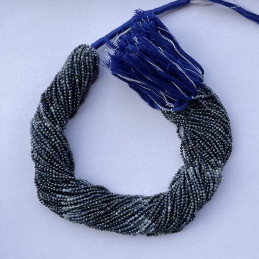 2mm Natural Micro Blue Sapphire Stone Faceted Beads Strand