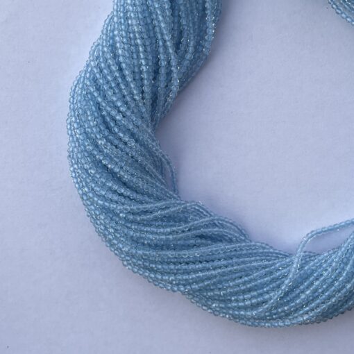 2mm Natural Micro Blue Topaz Stone Faceted Beads Strand