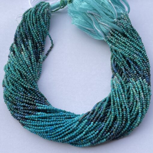 2mm Natural Micro Chrysocolla Stone Faceted Beads Strand