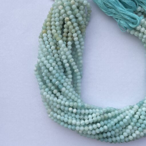 2mm Natural Micro Ombre Amazonite Stone Faceted Beads Strand