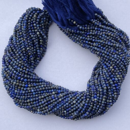 2mm Natural Micro Lapis Lazuli Stone Faceted Beads Strand