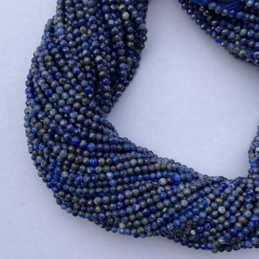 2mm Natural Micro Lapis Lazuli Stone Faceted Beads Strand