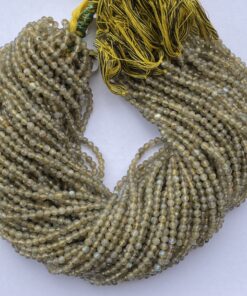 2mm Natural Micro Yellow Labradorite Stone Faceted Beads Strand