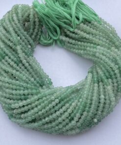 2mm Natural Micro Green Aventurine Stone Faceted Beads Strand