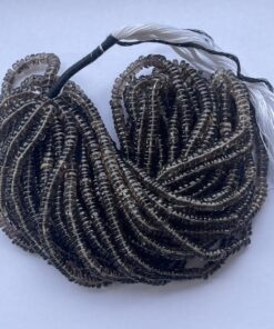 5mm Natural Smoky Quartz Stone Smooth Heishi Tyre Beads Strand