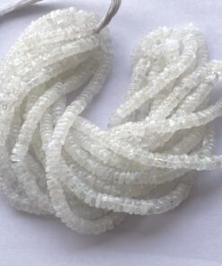 Shop 5mm 6mm Natural Rainbow Moonstone Stone Smooth Heishi Tyre Beads Strand