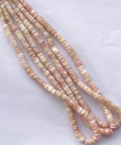 Shop 5mm 6mm Natural Peruvian Pink Opal Stone Smooth Heishi Tyre Beads Strand