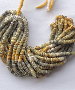 Shop 5mm 6mm Natural Bumble Bee Jasper Stone Smooth Heishi Tyre Beads Strand