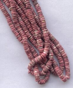 Shop 5mm 6mm Natural Thulite Stone Smooth Heishi Tyre Beads Strand