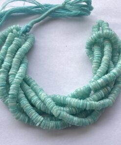 Shop 5mm 6mm Natural Amazonite Stone Smooth Heishi Tyre Beads Strand