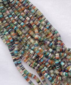 Shop 5mm 6mm Natural Multi Gemstone Stone Smooth Heishi Tyre Beads Strand