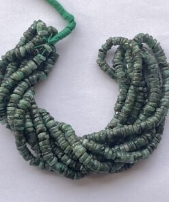 Shop 5mm 6mm Natural Emerald Stone Smooth Heishi Tyre Beads Strand