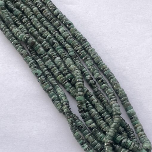 Shop 5mm 6mm Natural Emerald Stone Smooth Heishi Tyre Beads Strand