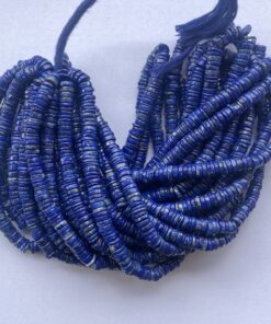 Shop 5mm 6mm Natural Lapis Lazuli Stone Smooth Heishi Tyre Beads Strand