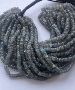 Shop 5mm 6mm Natural Labradorite Stone Smooth Heishi Tyre Beads Strand