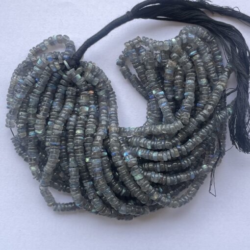 Shop 5mm 6mm Natural Labradorite Stone Smooth Heishi Tyre Beads Strand