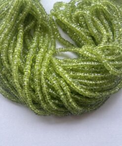Shop 5mm 6mm Natural Peridot Stone Smooth Heishi Tyre Beads Strand