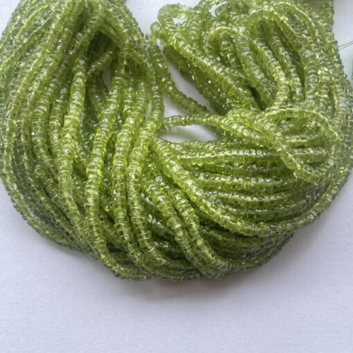 Shop 5mm 6mm Natural Peridot Stone Smooth Heishi Tyre Beads Strand