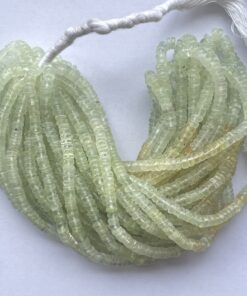 Shop 5mm 6mm Natural Prehnite Stone Smooth Heishi Tyre Beads Strand