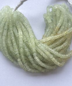 Shop 5mm 6mm Natural Prehnite Stone Smooth Heishi Tyre Beads Strand