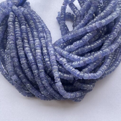 Shop 5mm 6mm Natural Tanzanite Stone Smooth Heishi Tyre Beads Strand