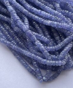 Shop 5mm 6mm Natural Tanzanite Stone Smooth Heishi Tyre Beads Strand