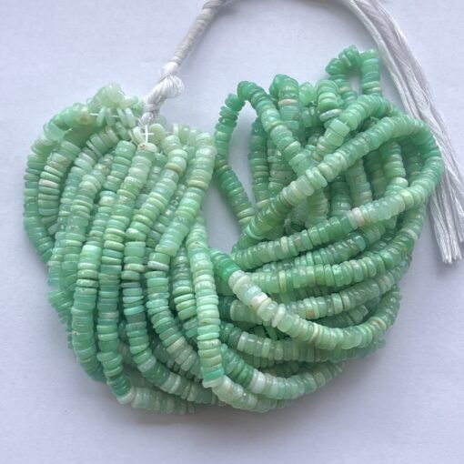 Shop 5mm 6mm Natural Chrysoprase Stone Smooth Heishi Tyre Beads Strand