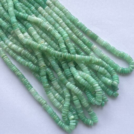 Shop 5mm 6mm Natural Chrysoprase Stone Smooth Heishi Tyre Beads Strand