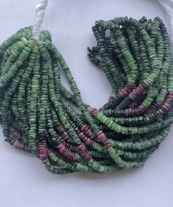 Shop 5mm 6mm Natural Ruby Zoisite Stone Smooth Heishi Tyre Beads Strand