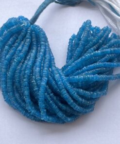 Shop 5mm 6mm Natural Neon Blue Apatite Stone Smooth Heishi Tyre Beads Strand