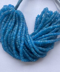 Shop 5mm 6mm Natural Neon Blue Apatite Stone Smooth Heishi Tyre Beads Strand