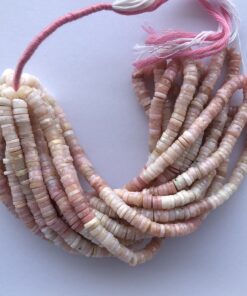 Shop 6mm 8mm Peruvian Pink Opal Stone Faceted Heishi Tyre Beads Strands