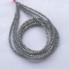 4mm Natural Gray Diamond Faceted Rondelle Beads Strand