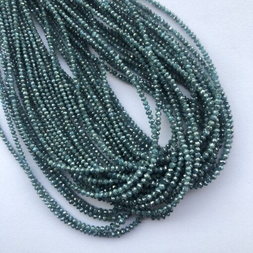 Shop 2mm 3mm Natural Blue Diamond Faceted Rondelle Beads Strand