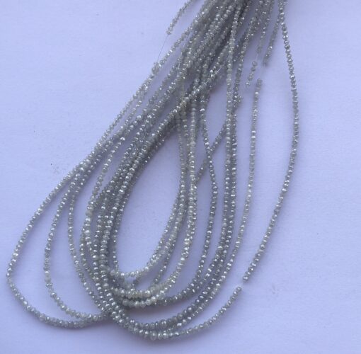 Shop 2mm 3mm Natural Gray Diamond Faceted Rondelle Beads Strand