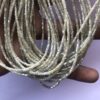 Shop 2mm 4mm Natural Light Yellow Diamond Faceted Pipe Shape Beads Strand