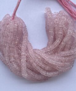 Shop 6mm 8mm Natural Pink Rose Quartz Stone Faceted Heishi Beads Strand
