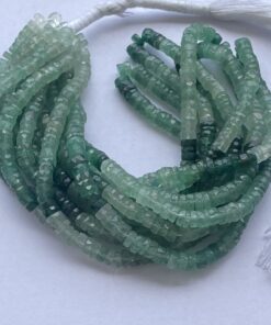 Shop 6mm 8mm Natural Green Strawberry Quartz Stone Faceted Heishi Beads Strand