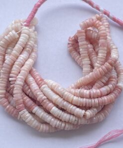 Shop 6mm 8mm Natural Peruvian Pink Opal Stone Faceted Heishi Beads Strand