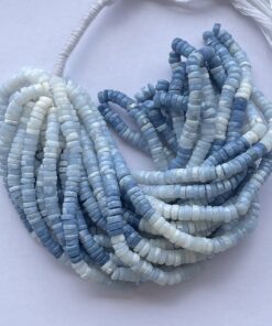 Shop 6mm 8mm Natural Blue Opal Stone Faceted Heishi Beads Strand