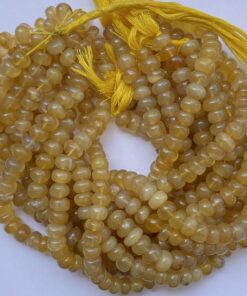 Shop 6mm 8mm Natural Yellow Onyx Smooth Rondelle Beads