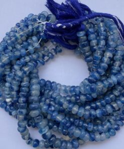Shop 6mm 8mm Banded Blue Onyx Smooth Rondelle Beads