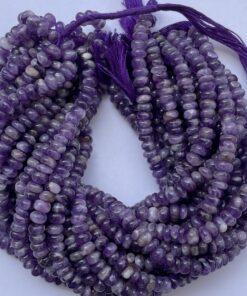 Shop 6mm 8mm Natural Banded Amethyst Smooth Rondelle Beads