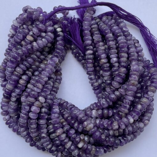 Shop 6mm 8mm Natural Banded Amethyst Smooth Rondelle Beads