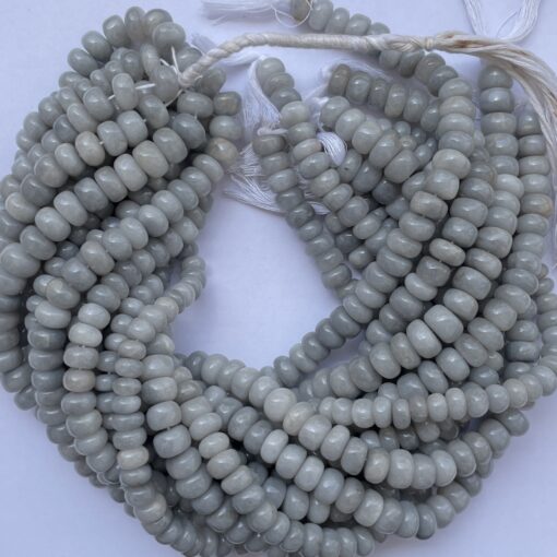 Shop 6mm 8mm Natural Grey Aventurine Smooth Rondelle Beads