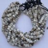 Shop 6mm 8mm Banded White Onyx Smooth Rondelle Beads