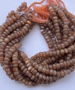 Shop 6mm 8mm Peach Moonstone Smooth Rondelle Beads Strand